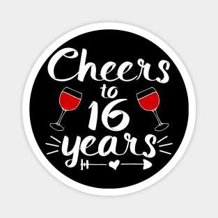 Cheers to 16 years Anniversary Gifts For Couple, Women and Men Magnet